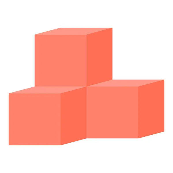 Red cube toys icon cartoon vector. Tower block — Stockvector