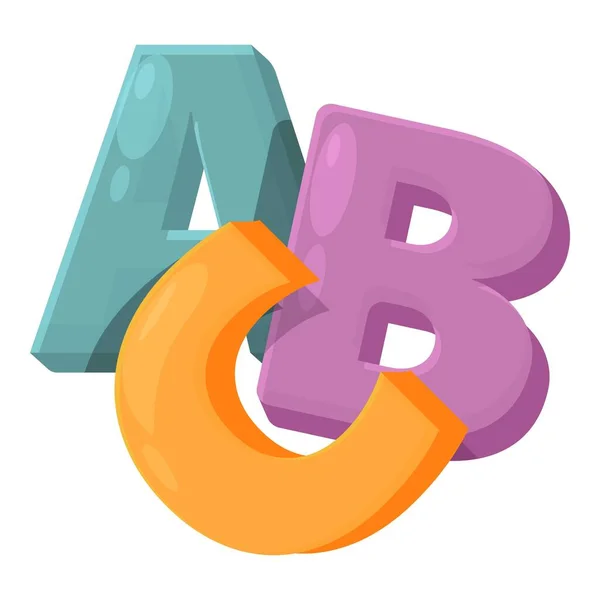 School abc icon cartoon vector. Alphabet font — Stock Vector