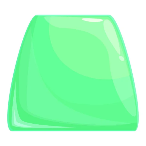 Green jelly icon cartoon vector. Candy fruit - Stok Vektor
