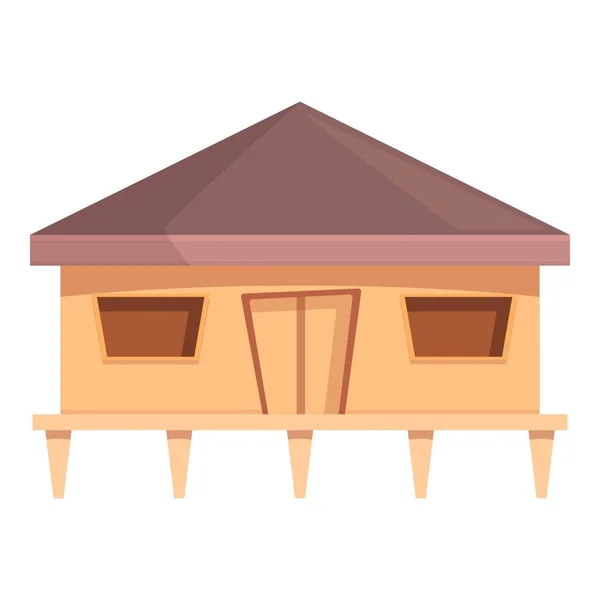 Bungalow icon cartoon vector. Beach house — Vector de stock