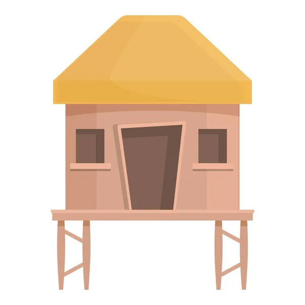 Beach bungalow icon cartoon vector. Sea house — Vettoriale Stock