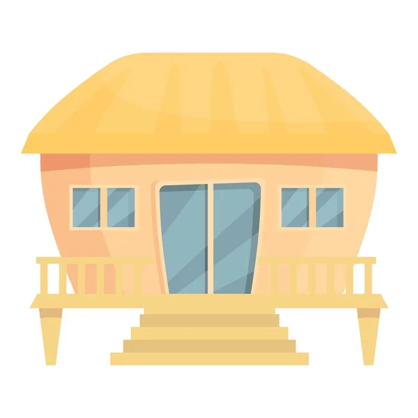 Hawaii bungalow icon cartoon vector. Beach house — стоковый вектор