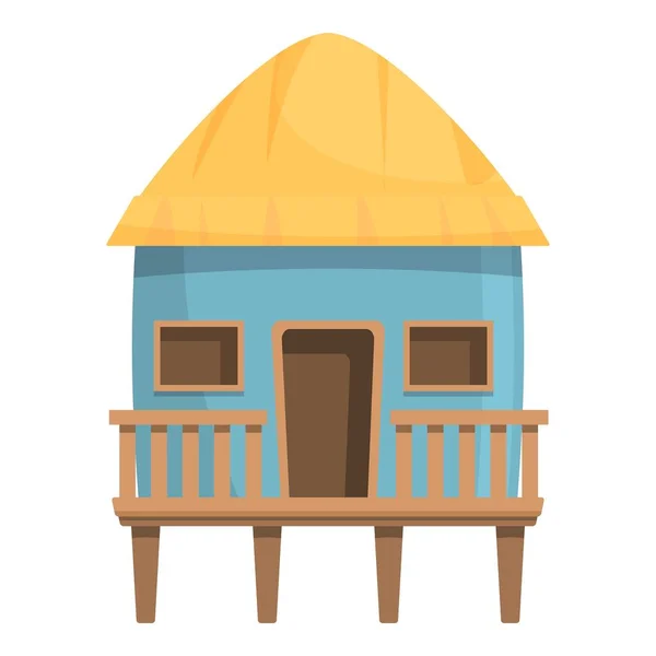 Bungalow hut icon cartoon vector. Beach house — Stockvektor