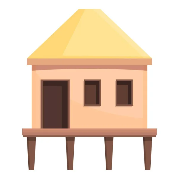 Tree bungalow icon cartoon vector. Sea villa — Vettoriale Stock