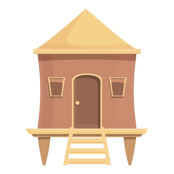 Aloha bungalow icon cartoon vector. Beach house — стоковый вектор