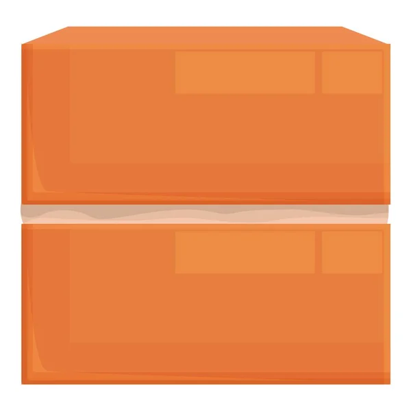 New brick wall icon cartoon vector. Mortar cement — Vector de stock