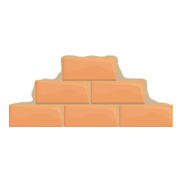 Masonry brick wall icon cartoon vector. Mortar cement — Stockový vektor