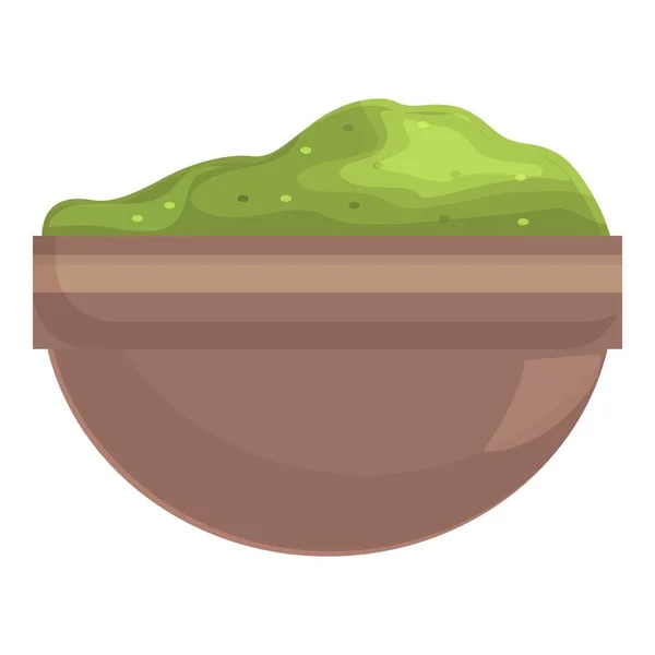 Green powder salad icon cartoon vector. Algae plant — стоковый вектор