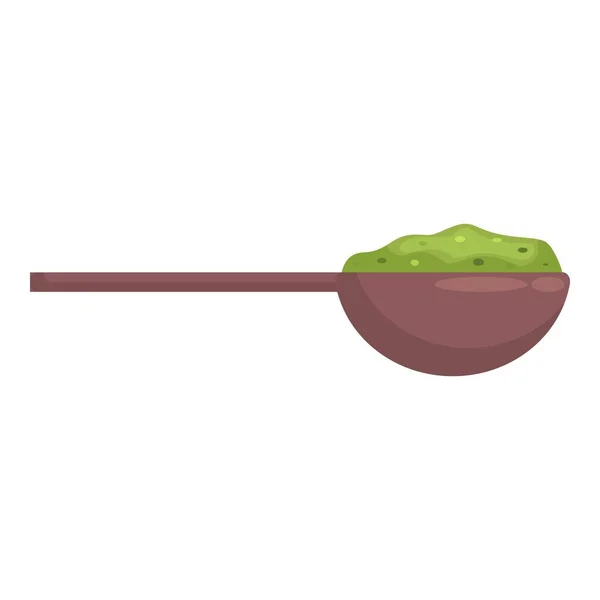 Spoon spirulina icon cartoon vector. Alga plant — стоковый вектор
