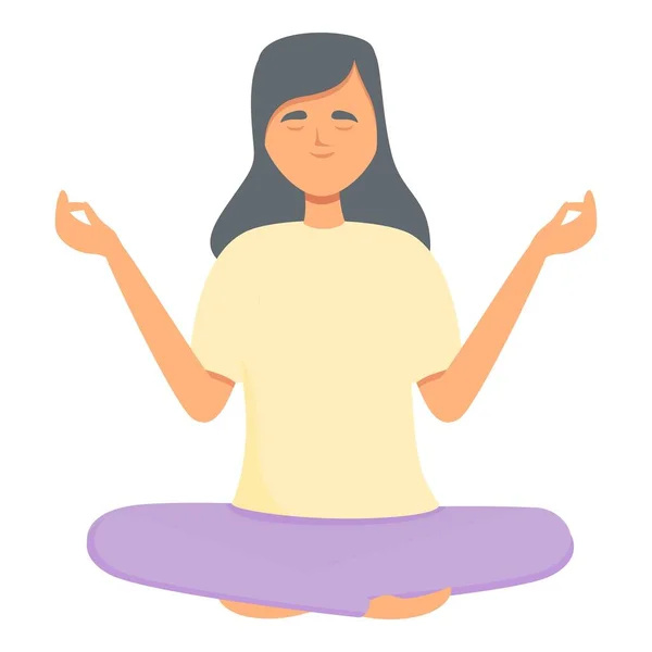 Paz zen icono vector de dibujos animados. Mujer relajarse — Archivo Imágenes Vectoriales