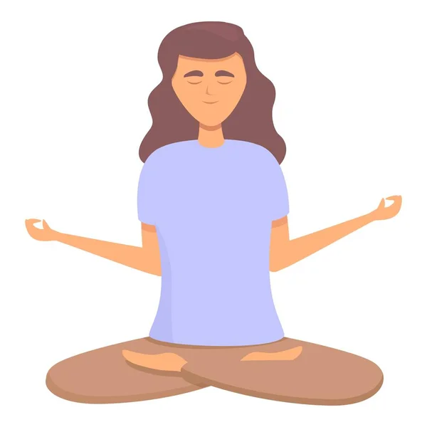 Zen postura icono vector de dibujos animados. Meditación en casa — Archivo Imágenes Vectoriales