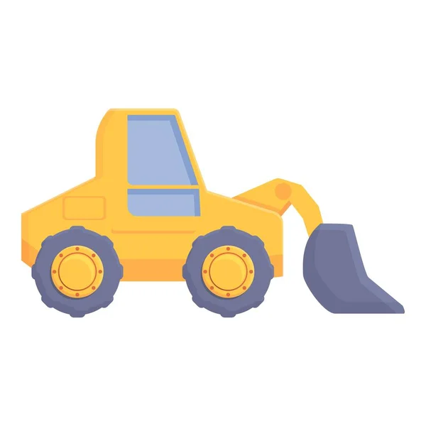 Bulldozer icon cartoon vector. Mine excavator — стоковый вектор