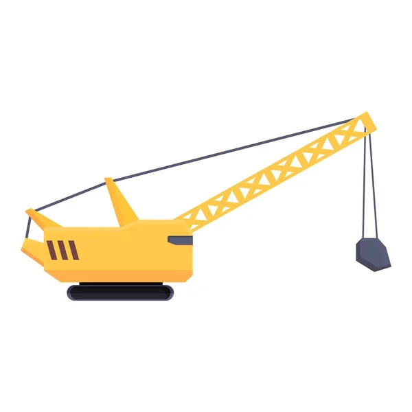 Dump excavator icon cartoon vector. Construction mine — Stock Vector