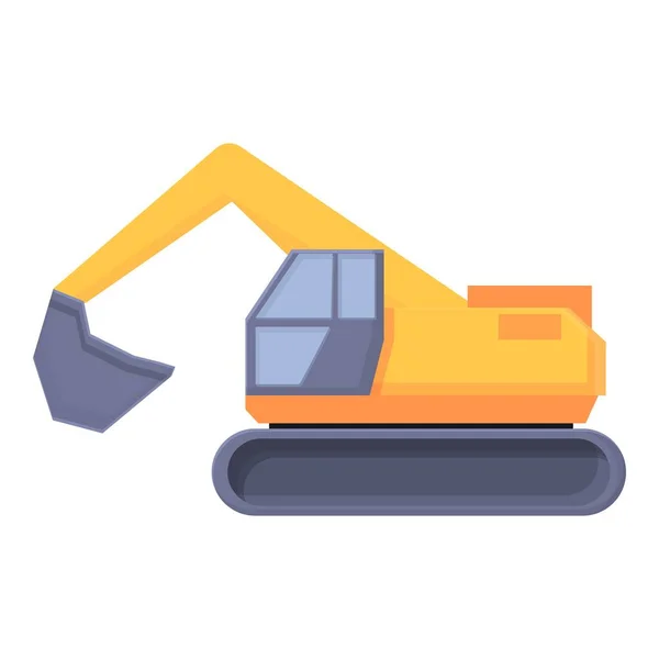 Mining excavator icon cartoon vector. Work mine — Stock Vector