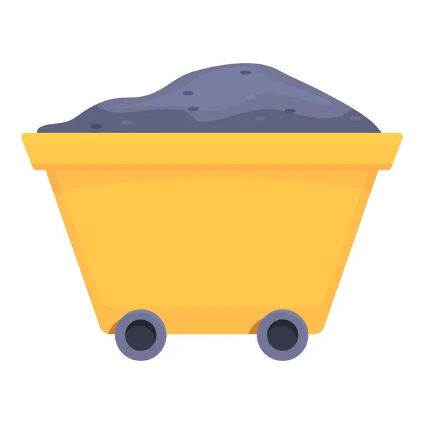 Mine wagon icon cartoon vector. Mining industry — Stock Vector