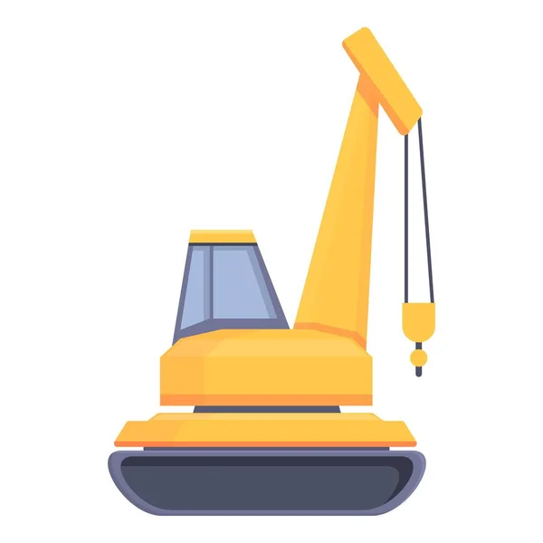 Small excavator icon cartoon vector. Mine industry — Stok Vektör