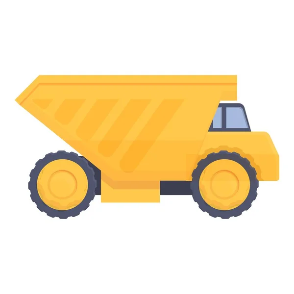 Dump truck icon cartoon vector. Mine construction — Vettoriale Stock