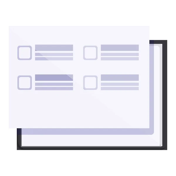 Monitor online exam icon cartoon vector. Digital test — Image vectorielle