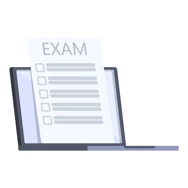 Online exam icon cartoon vector. Computer test — стоковый вектор