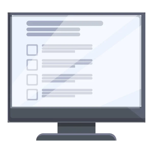 Online quiz icon cartoon vector. Computer form — Stockvektor