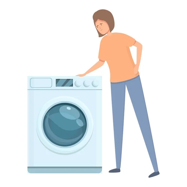 Activar el icono de la lavadora vector de dibujos animados. Persona de empresa — Vector de stock