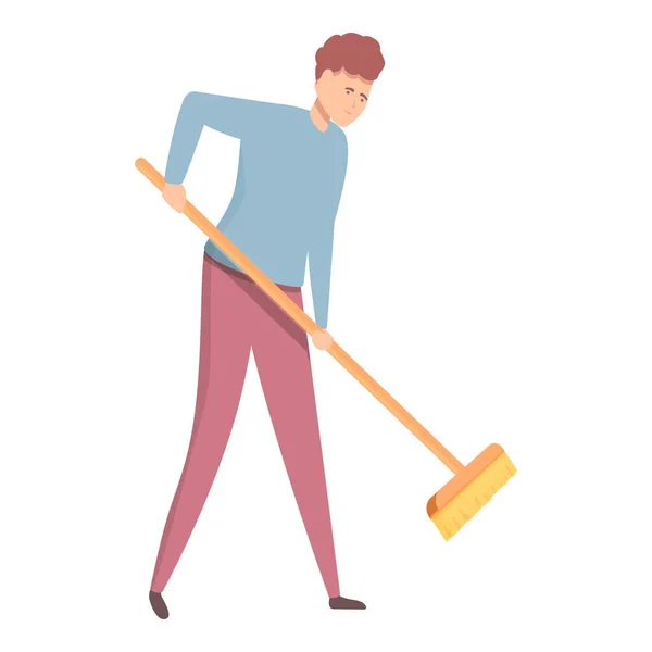 Cleaning with mop icon cartoon vector. Cleaner company — Stock Vector