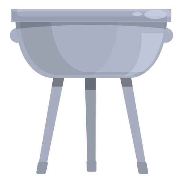 Metal grill icon cartoon vector. Cook food — Stockvektor