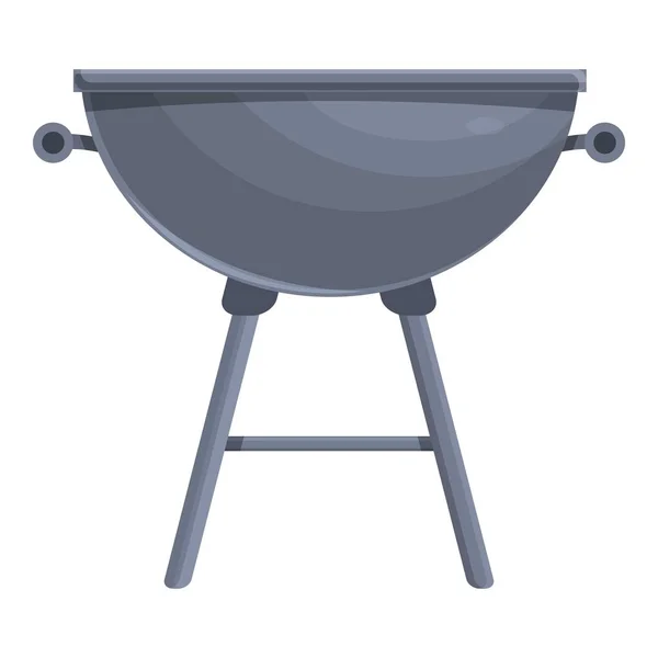 Metal round grill icon cartoon vector. Brazier steak — Stockvektor