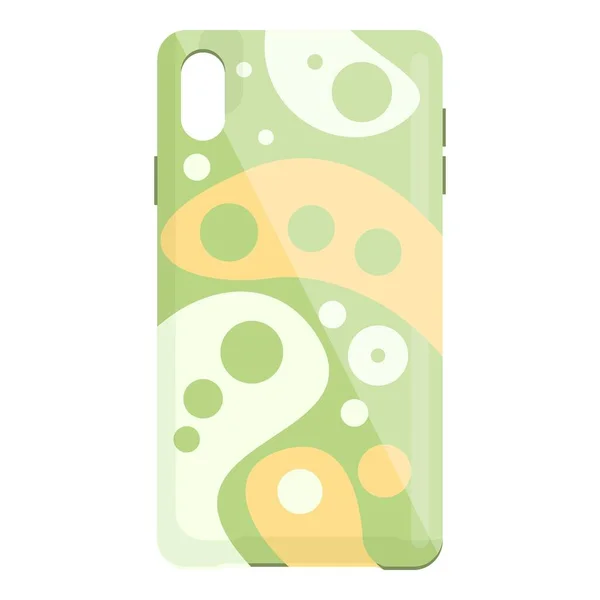 Green abstract smartphone case icon cartoon vector. Phone cover — 스톡 벡터