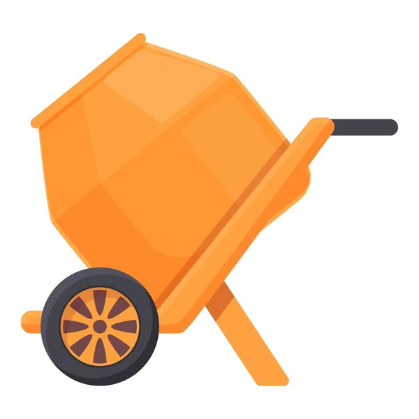 Handle concrete mixer icon cartoon vector. Cement truck — Stock Vector