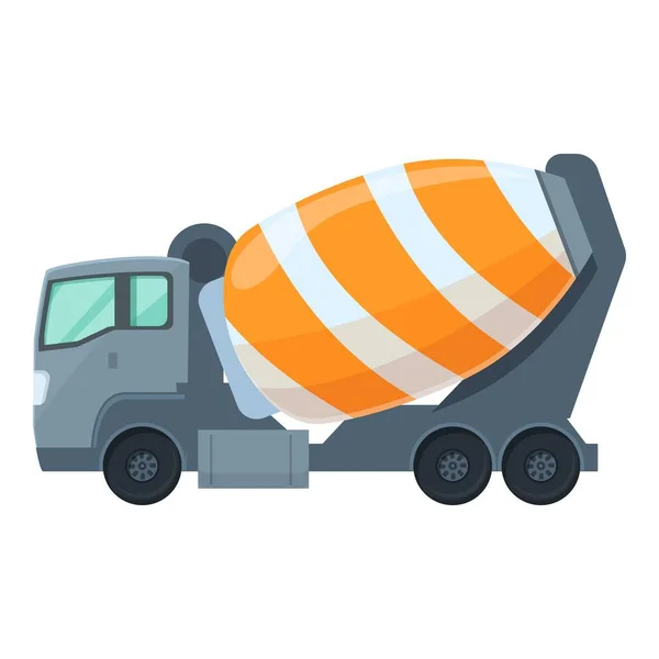 Cement mixer icon cartoon vector. Truck construction — стоковый вектор