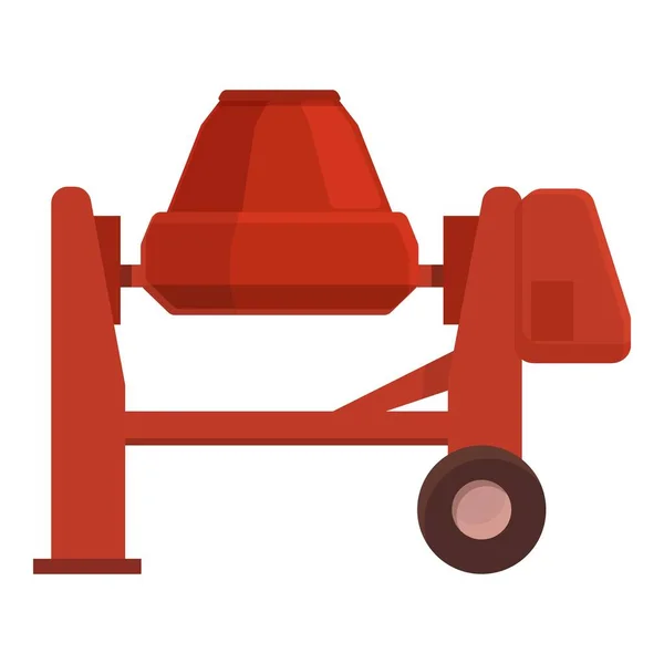 Red concrete mixer icon cartoon vector. Cement truck — Stockvektor