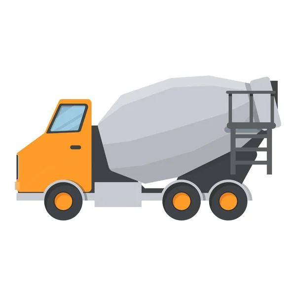 Новий значок цементної вантажівки мультиплікаційний вектор. Змішувач бетонний — стоковий вектор