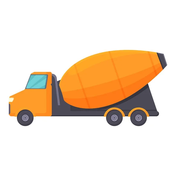 Construction machine icon cartoon vector. Concrete mixer — Stock Vector