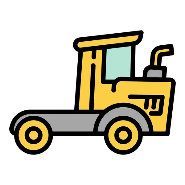Machine agricole icône contour vecteur. Tracteur agricole — Image vectorielle