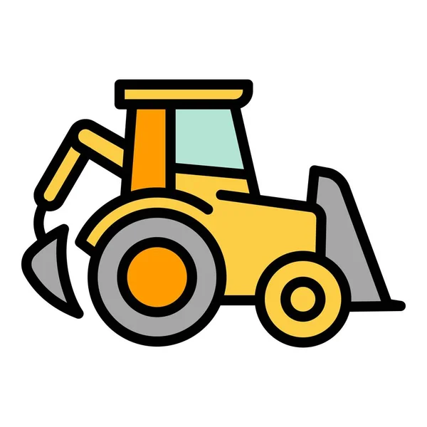 Kotró traktor ikon körvonalvektor. Mezőgazdasági gépek — Stock Vector