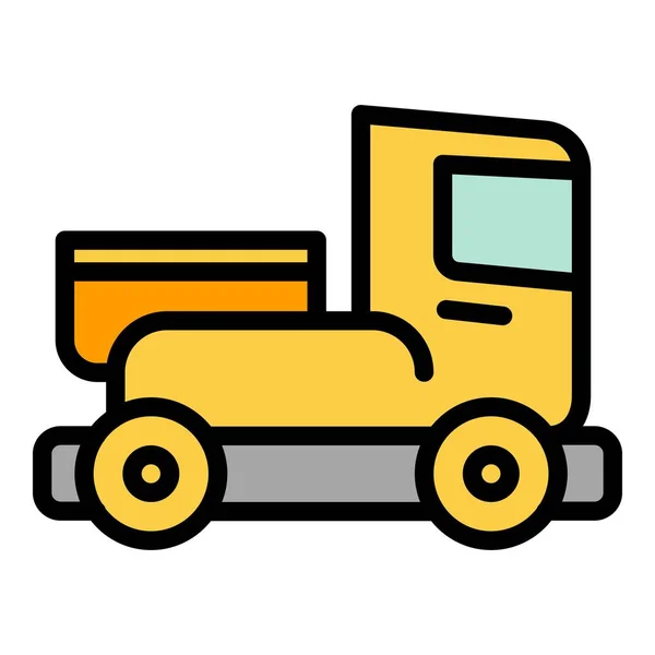 Agricole icône camion contour vecteur. Combiner les machines — Image vectorielle