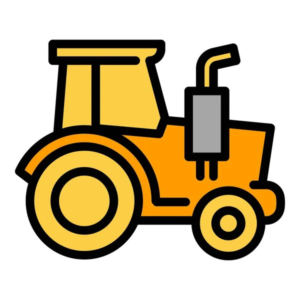 Viejo vector de contorno de icono tractor. Vehículo combinado — Archivo Imágenes Vectoriales