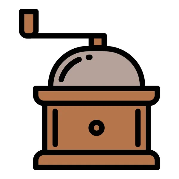 Kaffekvarn ikon kontur vektor. Barista dryck — Stock vektor