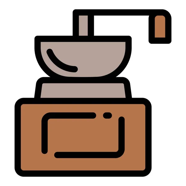 Handle coffee grinder icon outline vector. Barista cafe — Stock Vector