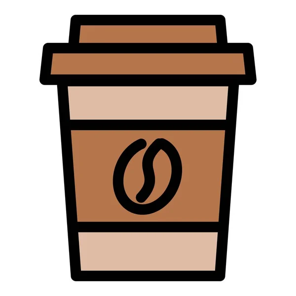 Καφές για να πάει κύπελλο εικονίδιο διάνυσμα περίγραμμα. Ποτό Barista — Διανυσματικό Αρχείο