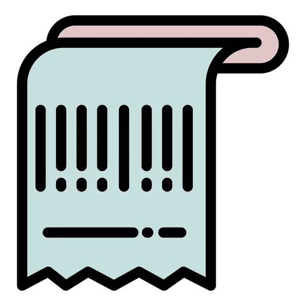 Vettore di contorno icona codice a barre carta. Scanner manuale — Vettoriale Stock