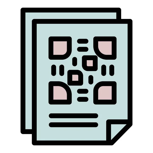 Carta qr codice icona contorno vettore. Scanner digitale — Vettoriale Stock