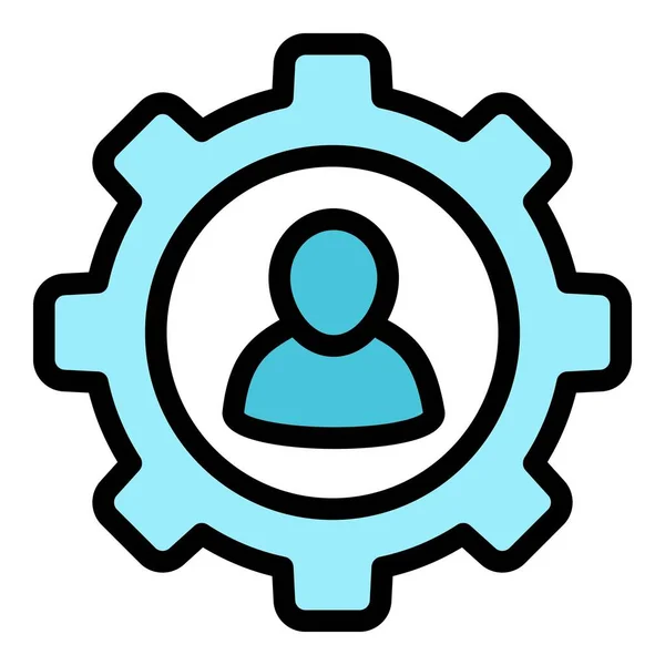 Gear manager icon outline vector. Company social — Stock Vector