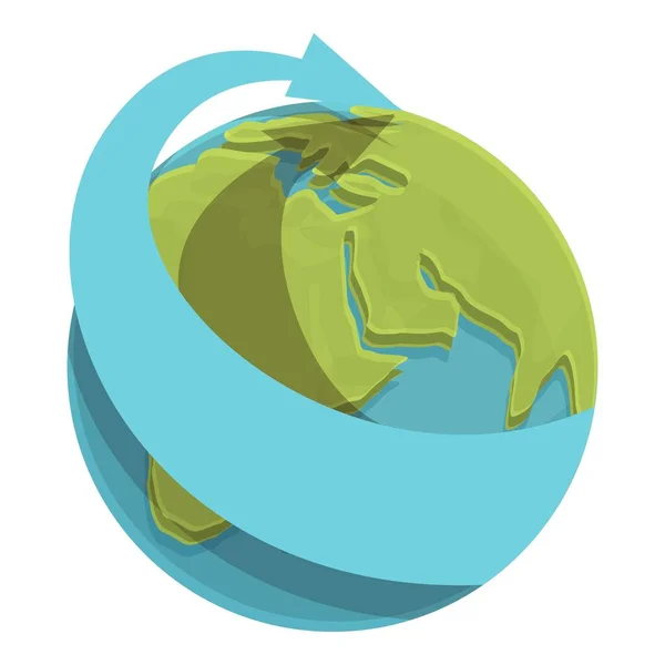 Globe icône dessin animé vecteur. Autour du monde — Image vectorielle