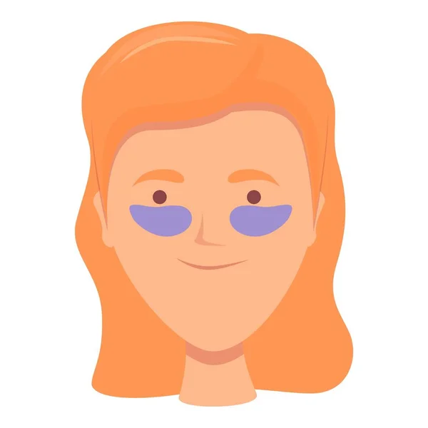 Chica sonriente ojo parche icono vector de dibujos animados. Gel facial — Vector de stock