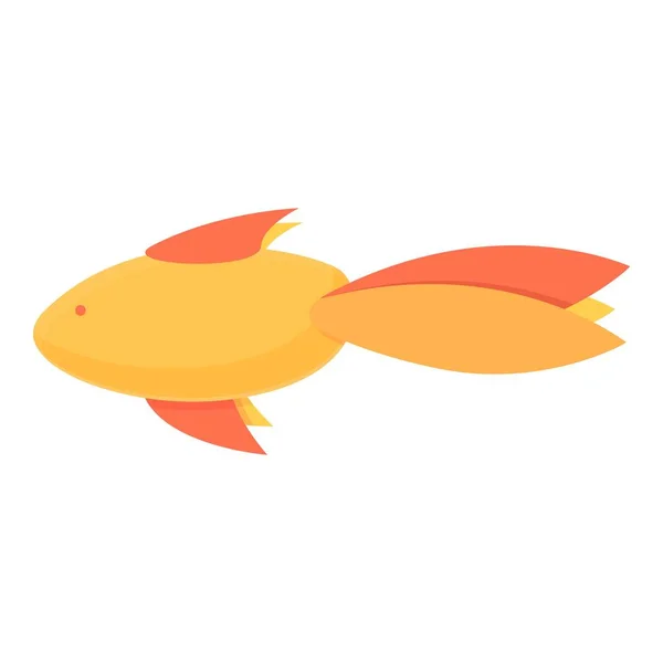 Gold play fish icon cartoon vector. Cat play — Stock Vector