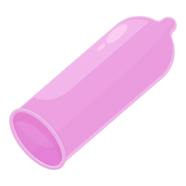 Розовый вектор иконки презерватива. Контроль рождаемости — стоковый вектор