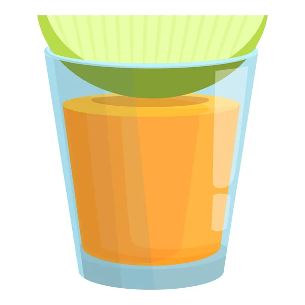 Tequila glass shot icon cartoon vector. Alcohol salt — Stock Vector