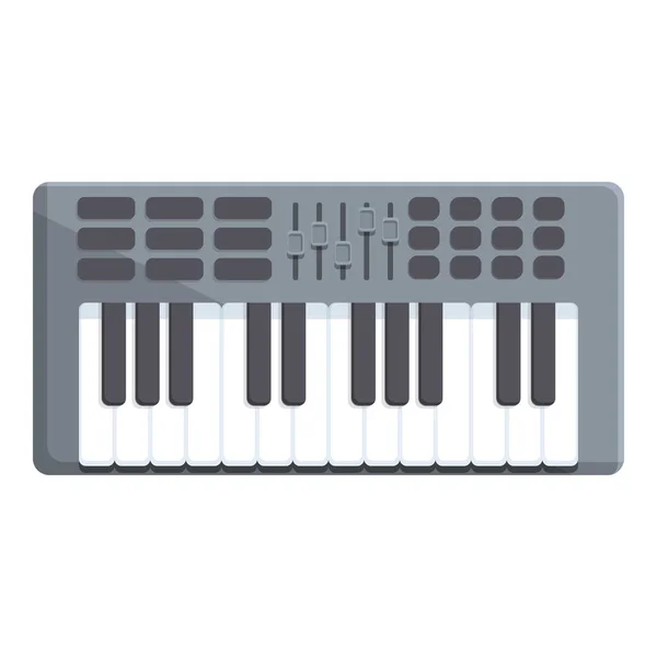 Piano sintetizador icono vector de dibujos animados. Música Dj — Vector de stock